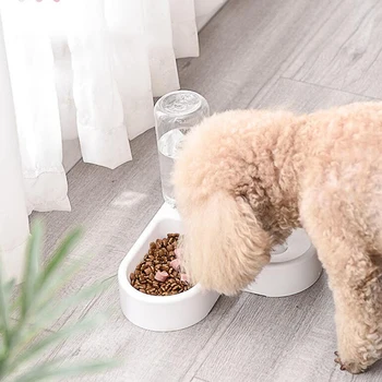 Dublu Alimentator Automat De Apă Potabilă Câine De Companie Pisica Fântână Și Oțel Inoxidabil Boluri Alimentare Design Pentru Câini Pisici