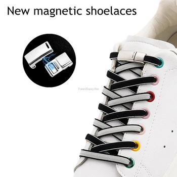 Dublu culoare Elastica Sireturi sistem de Blocare Magnetic Nu lega șireturile de la Pantofi Adidași pentru Șiret Copii Adulți Dantele O Mărime se Potrivește Tuturor Pantofi