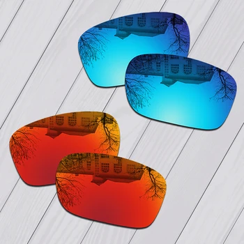 E. O. S 2 Perechi de Gheață albastru si Rosu de Foc Oglinda Polarizate, Lentile de Înlocuire pentru Oakley Gard OO9247 ochelari de Soare