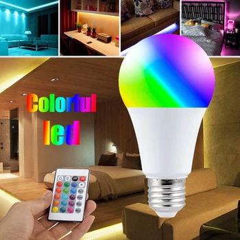 E27 Lumina RGB LED Reglaj lumina Reflectoarelor Bec cu LED-uri Colorate Lumini Inteligente de Control de la Distanță 220V Lampă de Magie Becuri 5W 10W 15W 20W 25W