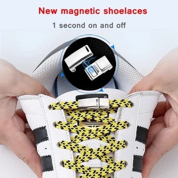 Elastic cu șireturi Fără Cravată Magnetic Sireturi de Adidasi Elastic cu Șireturi fără legături Copii Adulți Rapid Plat Pantof dantelă Banda de Cauciuc