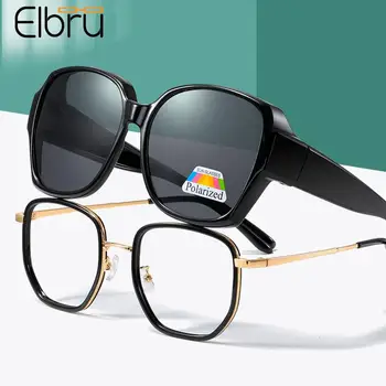 Elbru TR90 Miopie Oglindă ochelari de Soare de Conducere într-O Oglindă Dublă utilizare Portabil Miopie ochelari de Soare Unisex Negru Pătrat Mare cu Ochelari