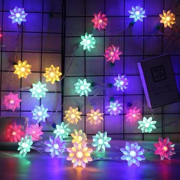 Fairy Lotus Șir de Lumină LED Floare Ghirlanda de Lumini Alimentat de la Baterie pentru Nunta de Crăciun Ramadan Bar, KTV Decor