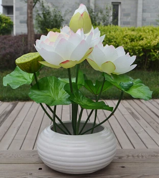 Fals Floare de Lotus Grămadă 48cm 10buc Simulare Crin de Apă 6 Culori 7 Tulpini pentru Petrecerea de Nunta Acasă Artificiale Flori Decorative
