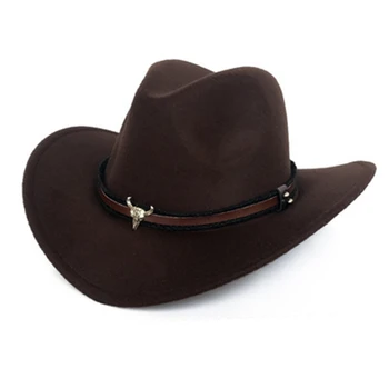 Față-verso vaca model de top hat pentru femei pălărie laminate-brim fedora pălărie de cowboy vest pălărie de fetru gros de iarna caldura doamnelor pălărie jazz