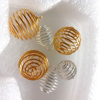 Fierbinte 20buc Aur/Argint Felinar arc Spiral Șirag de mărgele Cuști Pandantive Pentru Femei Diy Moda Bijuterii Accesorii de Farmece