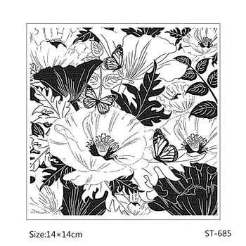 Florale Fundal Transparent Clar Silicon Timbre DIY Scrapbooking Relief Decor Album Card Ștampilă de Cauciuc 14x14cm