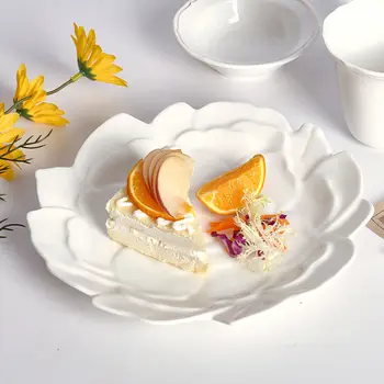 Franceză Floare Trandafir Placa Din Ceramica Farfurie De Desert 8.5 Inch Fel De Mâncare Rafinat Tacamuri Placa De Vest Farfurie Veselă De Porțelan