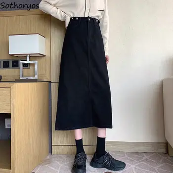 Fuste Femei Elegante S-4XL Talie Mare, Temperament Modă Stil coreean Subțire O-linie Streetwear Casual Elegant Feminin Nou