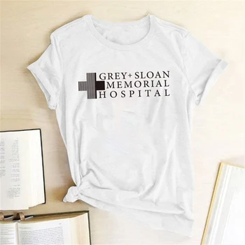 Grey Sloan Memorial Hospital Scrisoare de Imprimare T-shirt Femei Harajuku Tricou Tricou Femme Tricouri Casual Femei Ropa Para Mujer