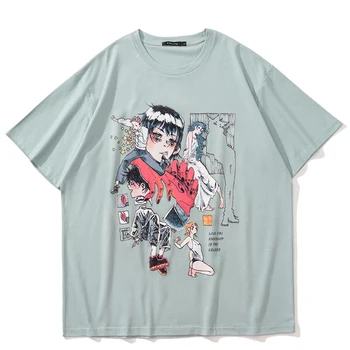 Hip Hop Streetwear T-Shirt Abstract Anime Grafic T Shirt Harajuku Bumbac Casual Tricou 2022 Oameni De Vara Cu Maneci Scurte Topuri Tricouri