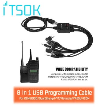 HOT 8 In 1 USB Cablu de Programare Multifunctional Compatibil Pentru Walkie Talkie KENWOOD/QuanSheng/HYT/Motorola/YAESU/ICOM Radio