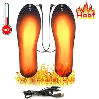 Iarna Electrice Incalzite Tălpi USB Încălzire Picioarele Calde Unisex Termică Pantofi Șosete Pad de Încălzire Branțuri Lavabile Picior Complet Febra