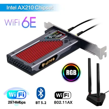 Intel AX210NGW pcie adaptor wifi 2.4 G/5G/6GHz 802.11 AX/AC Bluetooth 5.2 Wi-Fi gratuit 6E Rețea Wireless Wlan Card desktop-ul Windows 10