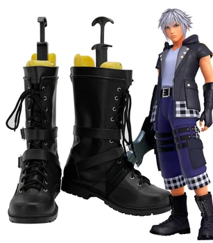 Kingdom Hearts Cosplay Riku Pantofi Cizme Acestui Prop Adult Carnaval De Halloween Negru Cizme Barbati Euro Dimensiune