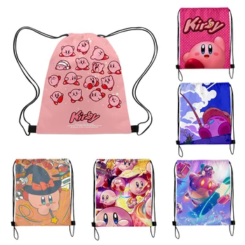 Kirby Jocuri Cordon Buzunar Anime Cifre Drăguț Kirby se Clătina Dee Doo Păpuși de Desene animate Moda Sac de Depozitare Rucsac pentru Fete Cadouri
