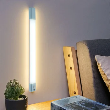 LED Lumina de Noapte Senzor de Mișcare Lumina Bucatarie Dormitor USB Reîncărcabilă de Iluminat Wireless Lampă de Perete Dulap Lampa Scara