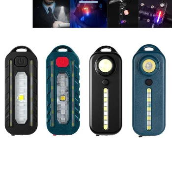 LED Rosu Albastru Umăr Lumina de Poliție cu Clip de Tip USB-C Reîncărcabile Biciclete Stop Casca Lampa Lanterna Breloc cu Lumina
