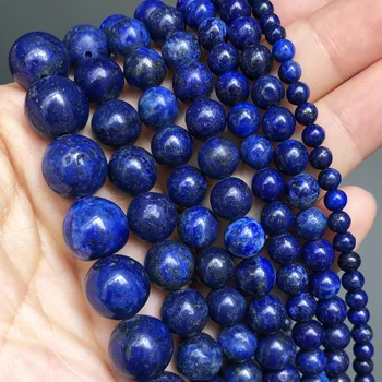 Margele din Piatra naturala Lapis Lazuli Rotund Vrac Piatra Margele Pentru Bijuterii DIY Bratara Cercei Accesorii 15