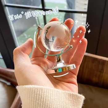 Mini Drăguț Glob de Sticlă pentru Copii Adulți Glob Pământ Face Mare Jucarii Educative Rechizite de Birou Profesor Decor Birou Clar Meserii