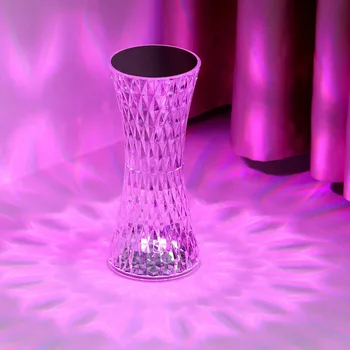 Moderne, Reîncărcabilă, fără Fir de Lux RGB 16 Culori de Interior Decorative Led-uri Transparente de Cristal Atinge Crescut Lampă de Masă Cu Telecomanda