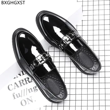 Negru Din Piele Barbati Pantofi De Brand Rochie De Petrecere Pantofi De Mens De Moda De Afaceri Casual Pantofi Pentru Bărbați Sapato Sociale Masculino