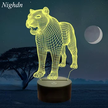 Nighdn Leu 3D Lampa Creative Desktop Dormitor Lumina de Noapte LED-uri Acrilice Control de la Distanță Lampă de Masă de Ziua de nastere Cadouri de Craciun Cameră Decor