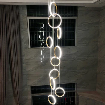 Nordic simplu pandantiv living Candelabru vilă duplex Loft Hotel Clasic lămpi LED inel dormitor restaurant de familie iluminat