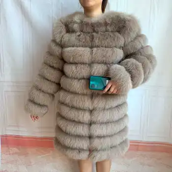 NOUL cald iarna femei blana naturala vulpe haină de blană de vulpe blană pentru femei jacheta haină de blană de vulpe Maneca Lunga detasabila 4IN1 haină lungă