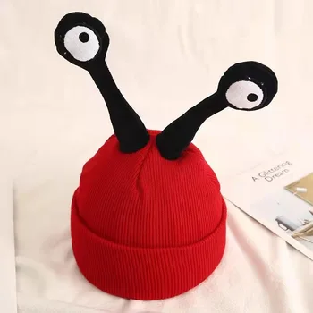 Noul Desen Animat Animale Capac Tricotate De Iarnă Pălărie Cald Chelioși Capac Lnsect Ochii Halloween Beanie Hat Pentru Copii Băiat Și Fată En-Gros