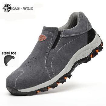 Oamenii De Siguranță Pantofi De Lucru De Moda Respirabil Slip On Casual Cizme De Mens De Asigurări De Muncă Puncție Dovada Steel Toe Pantofi Om