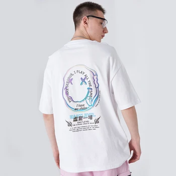 Oamenii Streetwear Zâmbet Bumbac Tricouri de Vară 2020 Mens Hip Hop Harajuku tricouri de sex Masculin coreean Epocă Topuri Supradimensionate Teen
