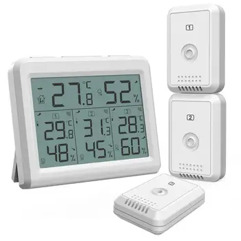 ORIA Higrometru Termometru Digital LCD cu Termometru de Interior Wireless de Exterior Senzor de Temperatură și Umiditate a Monitoriza de la Distanță de Control