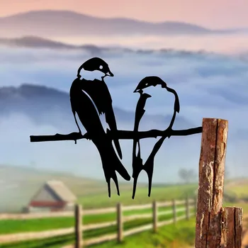 Papagal Metal Art Statui Pasăre În Aer Liber, Grădină, Curte Ramură Decorarea Animale Păsări De Simulare Siluete Dragoste Pasăre De Ornament