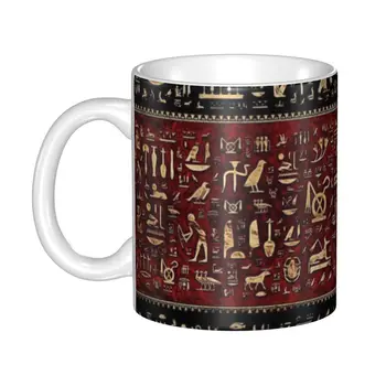 Personalizate Hieroglife Egiptene Cana de Cafea DIY Egiptul Antic Ceramice Ceai Lapte Cana de Muncă în aer liber Camping Cesti Si Cani