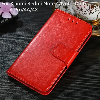 Portofel Caz pentru Xiaomi Redmi Note 4 4x Vintage din Piele PU Retro 4 Pro 4A 4X Flip Cover Magnetic Moda Cazuri Kickstand Curea