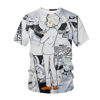 Promis Neverland T-Shirt Harajuku Anime 3D de Imprimare Streetwear Bărbați Femei de Moda Crewneck T-Shirt Supradimensionate Teuri Topuri Haine