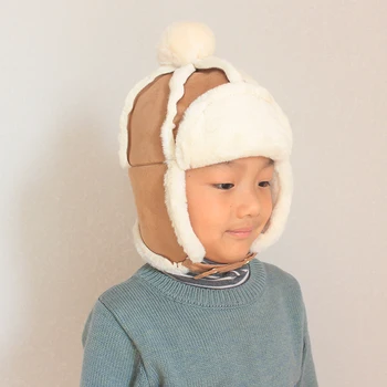 Pufos de Plus Pălărie de Iarnă pentru Copil, Băiat, Fată de Iarna Bomber Pălării pentru Copii Gros Cald Earflaps Earmuff Iarna Capace de Fata Baiat