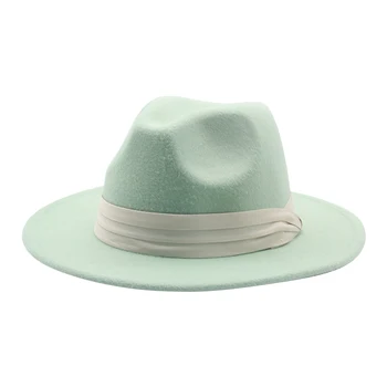 Pălărie Fedoras Felted Pălării de Iarnă Toamna Femei Barbati Solid Curea Casual Lux Pălării pentru Femei Fedora Accesorii de Nunta Pălării Fedora