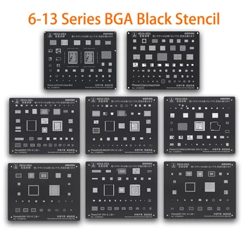 QianLi Oțel Negru BGA Reballing Stencil Kit pentru iPhone 6/6S/7/7P/8/8P/X/XS/11/12/13 Pro Max CPU IC Chip Tin de Plantare de Lipit