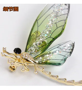 Rășină aripi transparente de sticlă de albine Brosa mici insecte pin drăguț diamant încrustat animal accesorii