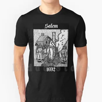 Salem 1692 T Camasa Bumbac Barbati Diy Print Cool Tee Procesele Vrăjitoarelor Din Salem 1692 Negru Și Alb Medieval Vrăjitoare