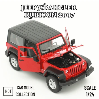 Scara 1:24 Replica Model de Masina Jeep Wrangler Rubicon 2007 SUV turnat sub presiune in Miniatura de Colectie Ornament de Jucării pentru Prietenul