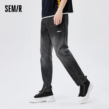 SEMIR Blugi Bărbați de Vară 2021 Nou Picioarele Confortabil Pantaloni Trend Design Gaura Sens Pantaloni Ins Tendință Demin Pantaloni Om