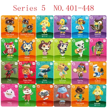 Seria 5 Compatibil Comutator NS WIIU Animale de Trecere Amiibo Cărți de Joc Tag-ul NFC Animale Set Carte 401-448 Pc-uri de-a Cincea Ediție Card