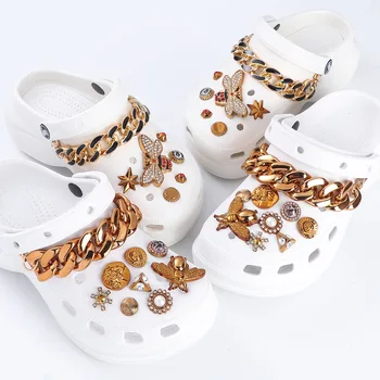 set de aur croc pantofi farmece string dantela fluture de albine Accesorii jibz pentru croc saboți de pantofi Decoratiuni om de cadouri pentru copii