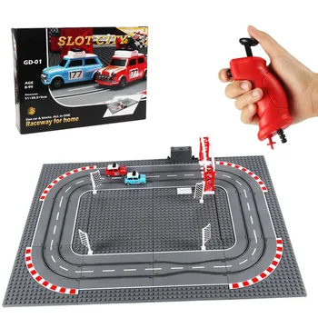 Slot Car Race Track Set De Jucării Pentru Copii Electric Pista De Curse Joc Cu Bulding Bloc Pentru Baieti De Varsta 4-7 8-12 Pentru Copii Cadouri