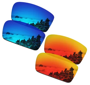 SmartVLT 2 Perechi de ochelari de Soare Polarizat Lentile de Înlocuire pentru Oakley Twitch Albastru de Gheață și Foc Roșu