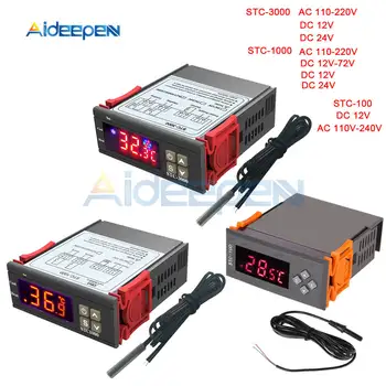 STC-3000 STC-1000 STC-100 Controler de Temperatura de 12V, 24V, 110V-220V LED Digital Termostat de Control Termostat + Senzor NTC
