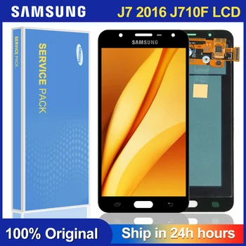 Super AMOLED Lcd-uri Pentru Samsung Galaxy J7 2016 J710 J710F J710FN J710M Display LCD Touch Screen Digitizer Înlocuirea Ansamblului